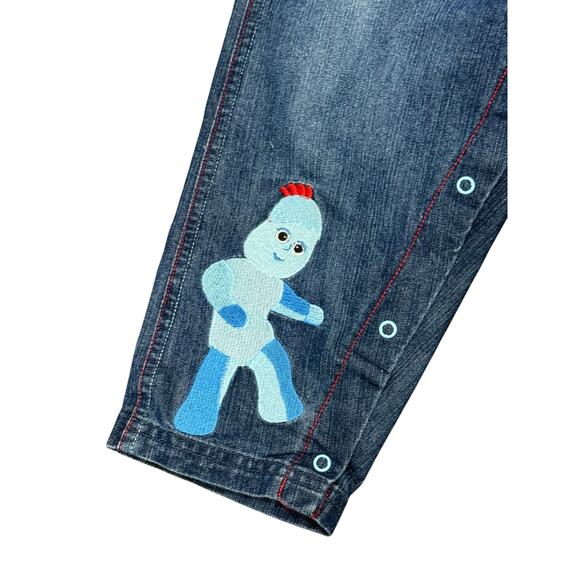 In The Night Garden Overalls Toddler 18-23M Iggle Piggle Embroidered Denim Bibs - Picture 2 of 9